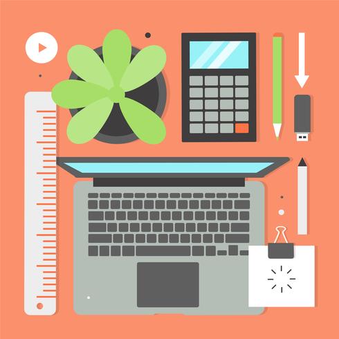 Free Flat Design Vector Office Elements and Icons