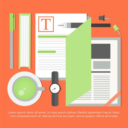 Free Flat Design Vector Digital Office Elements