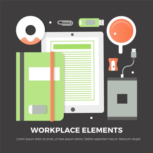 Free Flat Design Vector Digital Office Elements