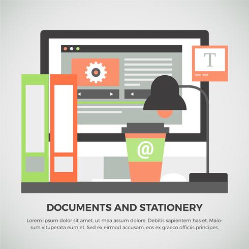 Free Flat Design Vector Digital Office Elements