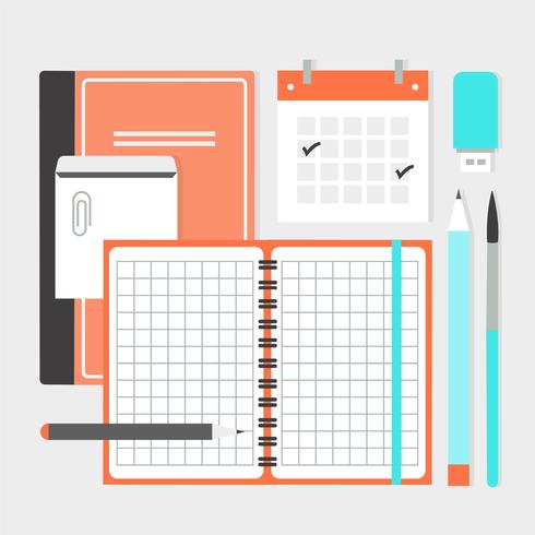 Free Flat Design Vector Office Elements