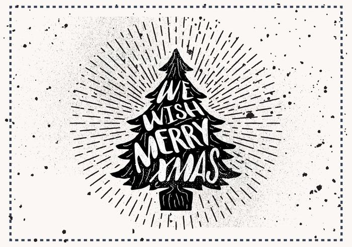 Free Hand Drawn Christmas Vector Greeting Card