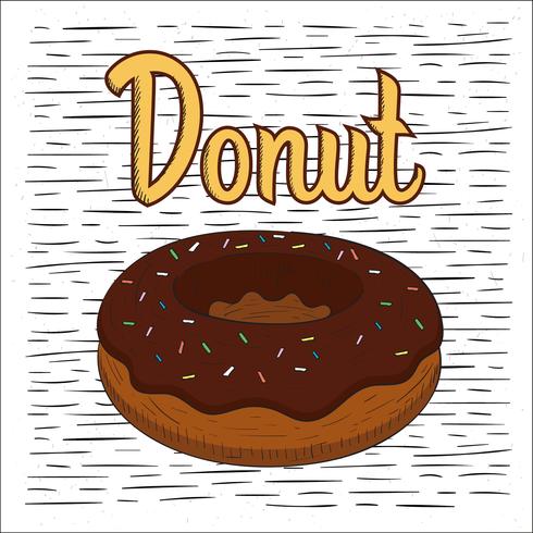 Ilustración de donut Vector dibujado a mano libre