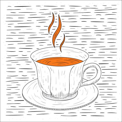 Free Hand Drawn Vector Hot Tea Illustration