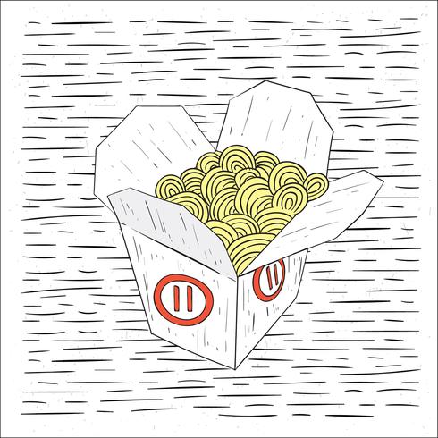 Ilustración de vector de comida china de vector dibujado a mano