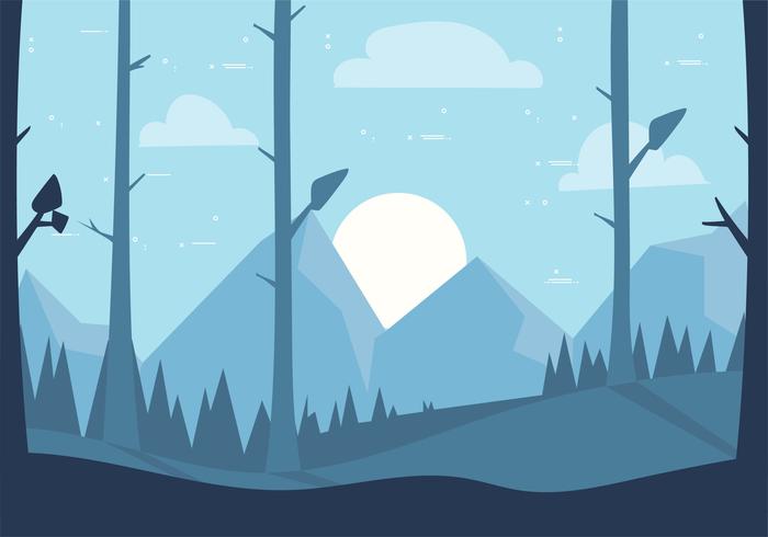 Free Hand Drawn Vector Landscape Illustration