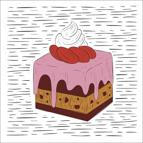 Ilustración de torta de vector dibujado a mano libre