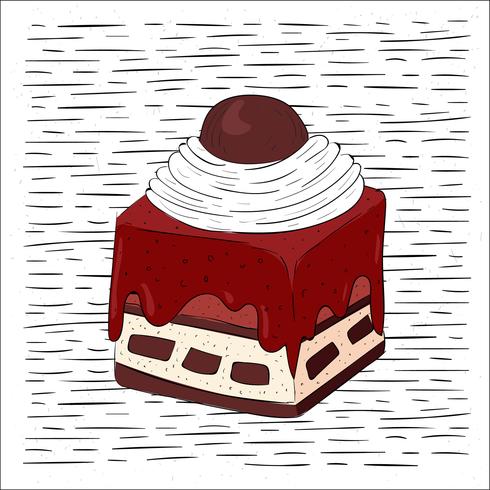 Ilustración de torta de vector dibujado a mano libre