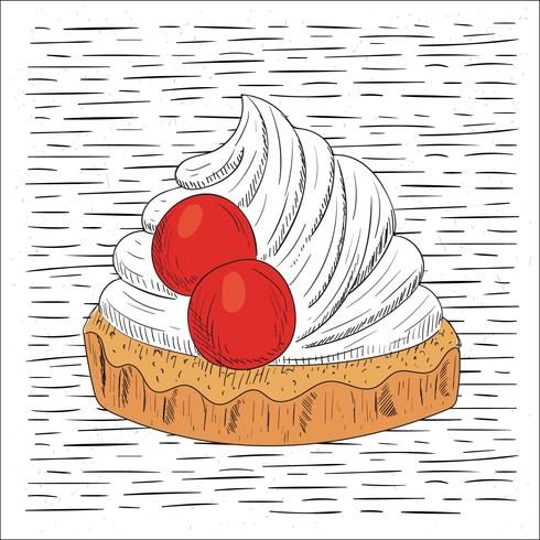 Free Hand Drawn Vector Cake Illustration