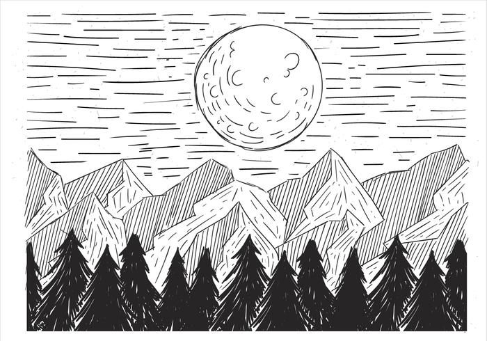 Free Hand Drawn Vector Landscape Illustration