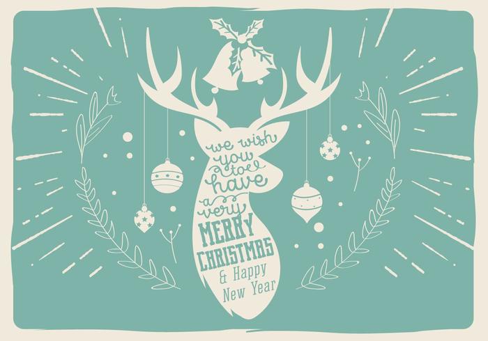 Free Vector Deer Christmas Illustration