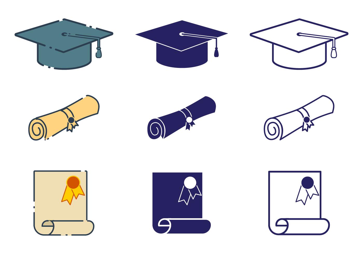 Diploma Icon Set 171427 Vector Art At Vecteezy