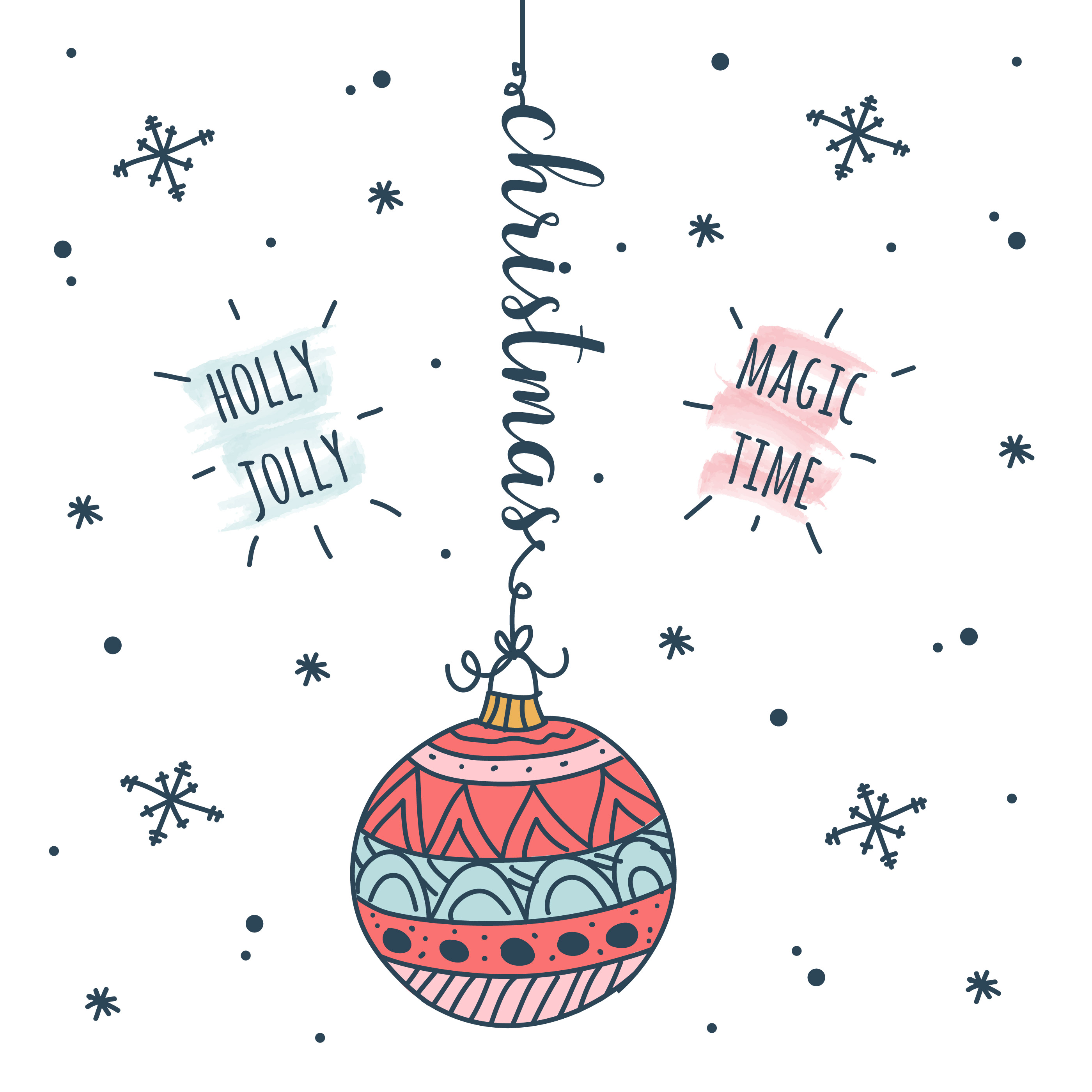 Download Doodle Christmas Background - Download Free Vectors, Clipart Graphics & Vector Art