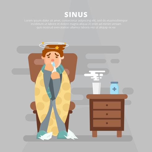 Free Man With Sinusitis Disease Illustration vector