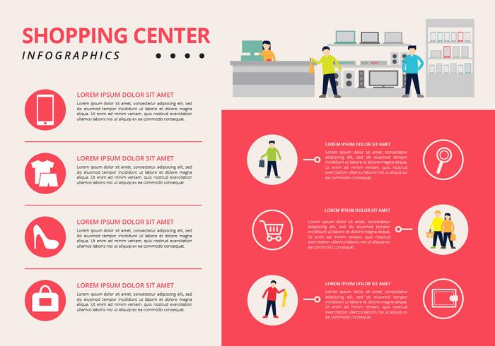 Centro comercial gratuito Infografía vector