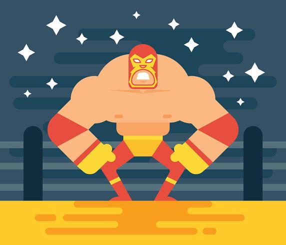 Ilustración mexicana del luchador vector