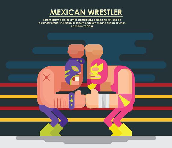 Ilustración mexicana del luchador vector