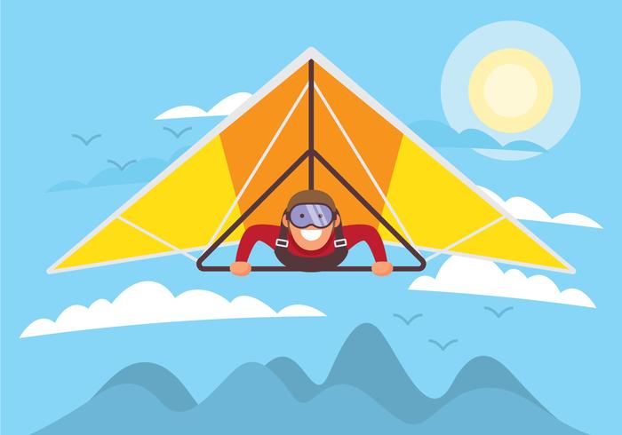 Man On Hang Glider Vector 