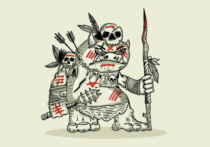 Goblin Warrior Illustration vector