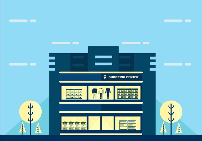 Flat Shopping Centre Vector