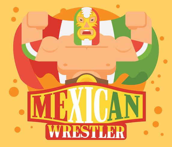 Mexican Wrestler Illustration