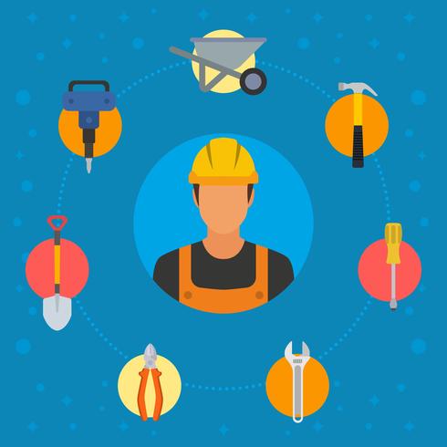 Flat Construction Worker Vectors