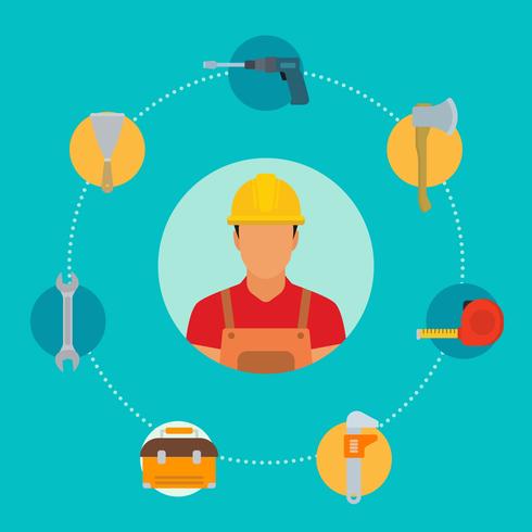 Flat Construction Worker Vectors