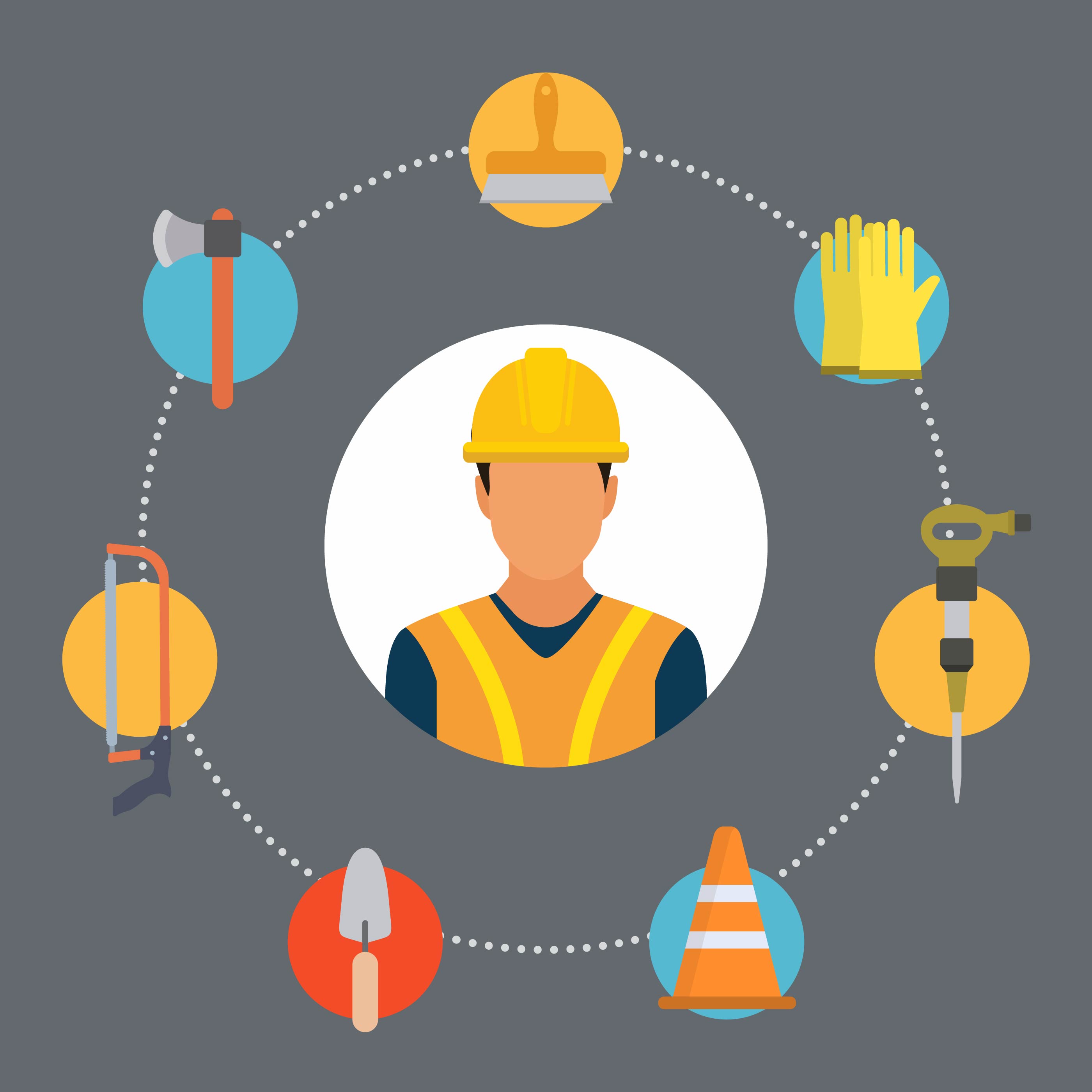 Flat Construction Worker Vectors 171531 - Download Free ...