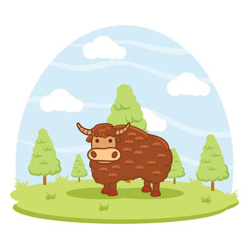 Vector de fondo de Yak salvaje