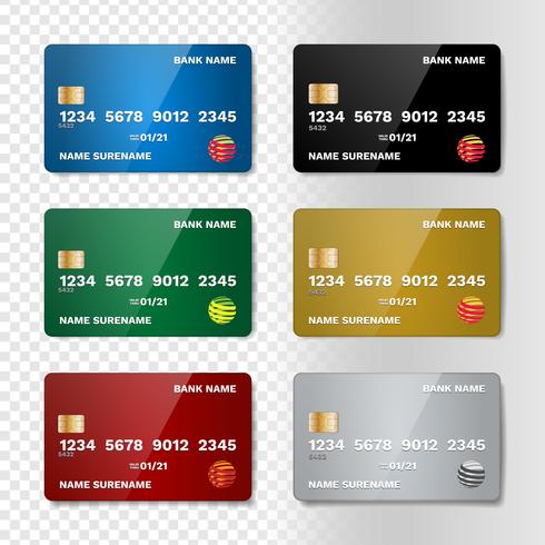 Realistic Credit Card Set vector