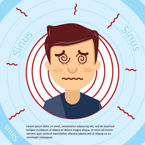 Flat Face And Sinus Illustration vector