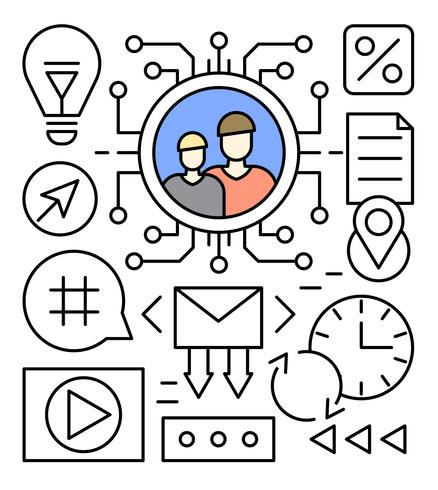 Free Linear Social Media Vector Illustration