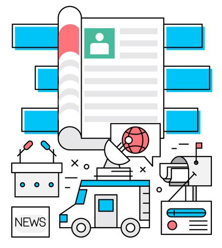 Iconos de medios lineales vector