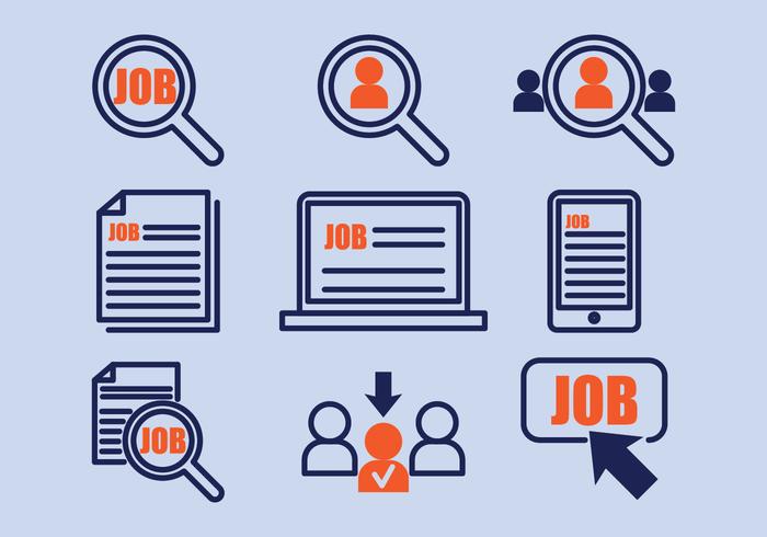 Job Search Icons vector