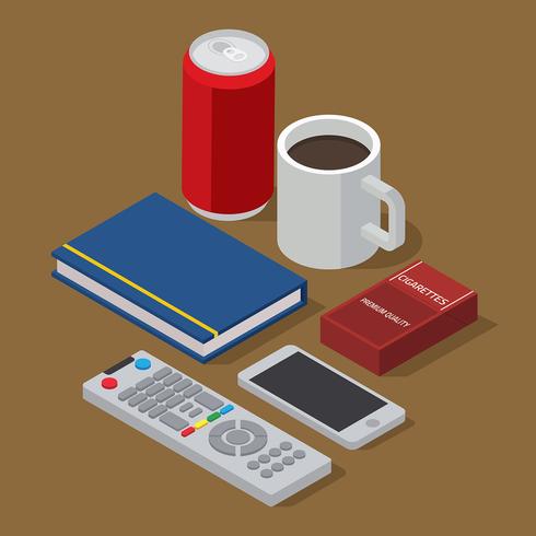 TV Remote Set Isometric Free Vector