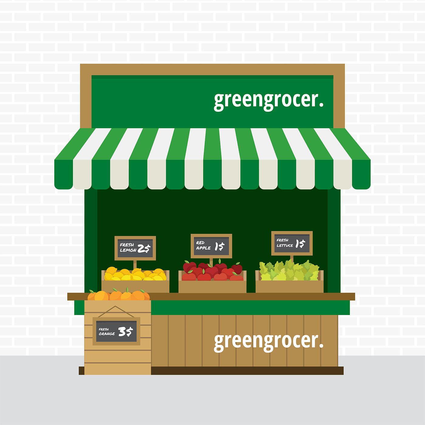 Greengrocer Concession Free Vector 171664 Vector Art at Vecteezy