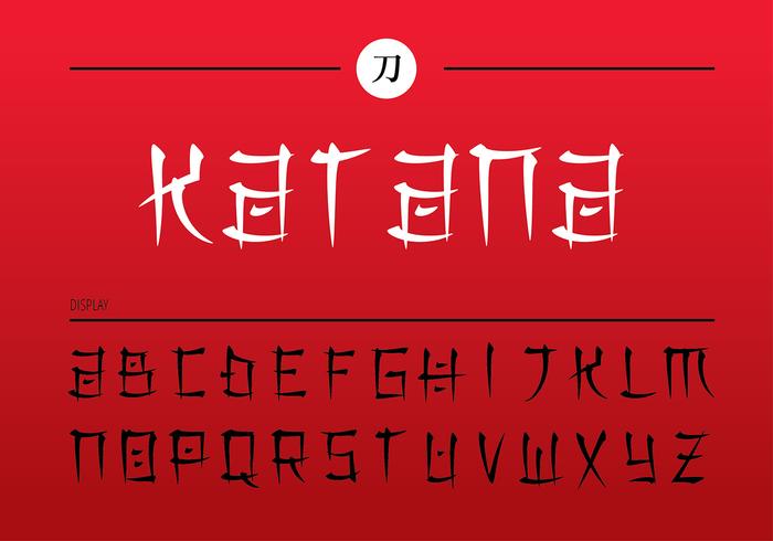 Letras de Japanesse Katana Vector Gratis