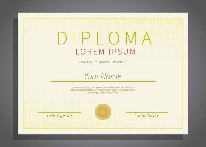 Ilustración de plantilla de diploma horizontal gratis vector