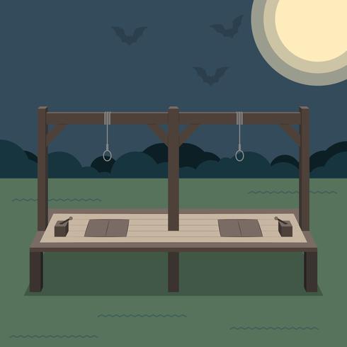 Gallows With Hangman's Rope Illustration vector