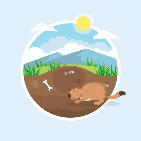 Ilustración de Gopher de dibujos animados gratis vector