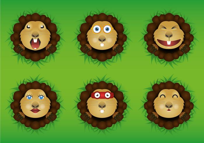 Funny Gopher Set vector