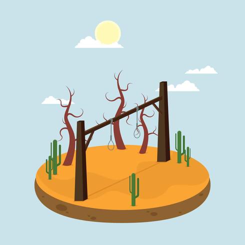 Free Gallows At Desert Illustration vector
