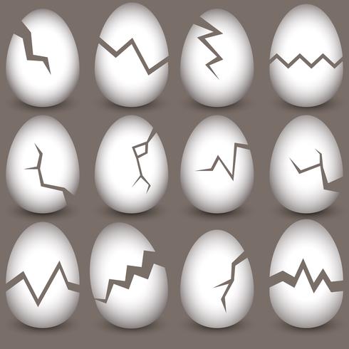 Vector Broken Eggs Set