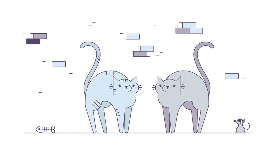 Vector gratis de gatos enojados