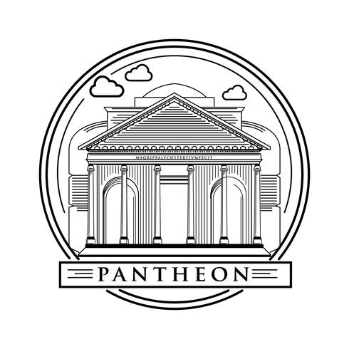 Arte de línea Damasco Pantheon Vector