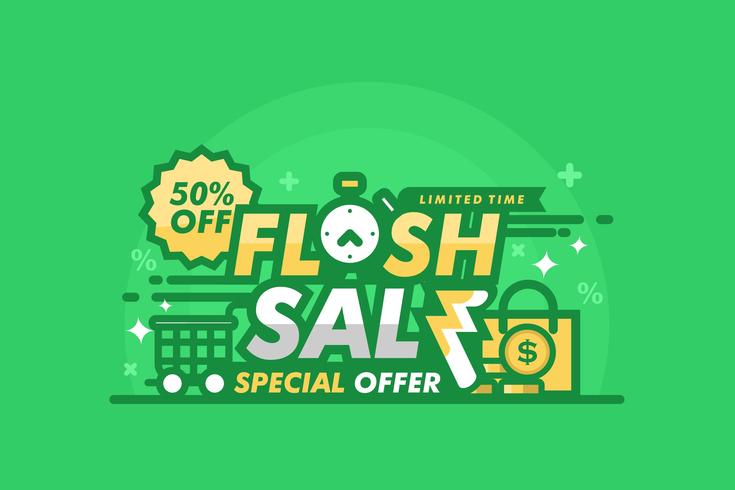 Ilustración de Flash de precio verde vector