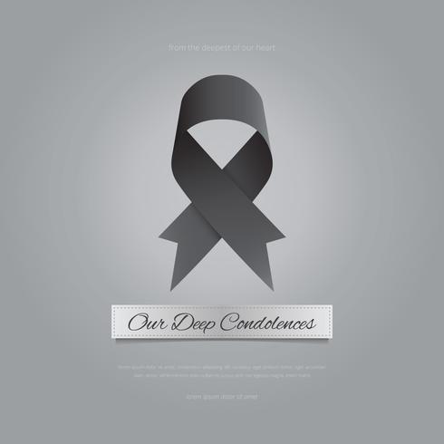 funeral ribbon card vector elegant condolences edit vectors spearheart0