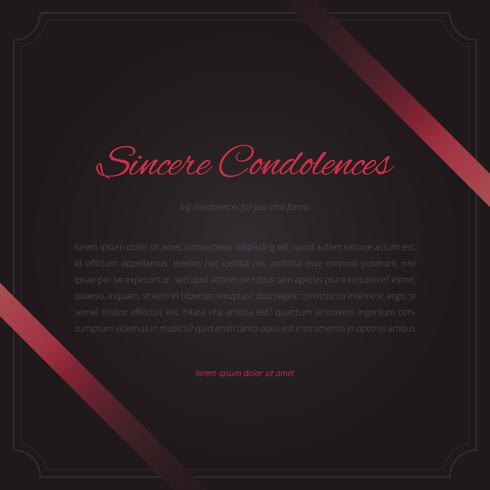 Elegant  Funeral Card with Black Ribbon. vector