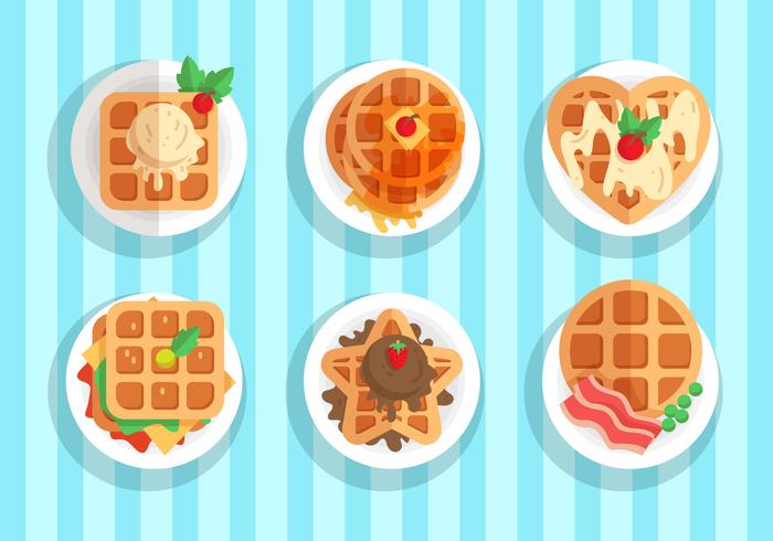 Waffle Cake Vector Item Sets