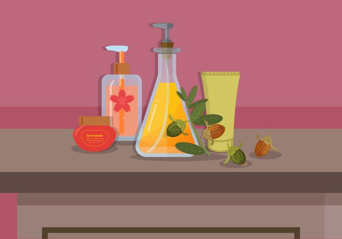 Jojoba Oil Vector Illustration